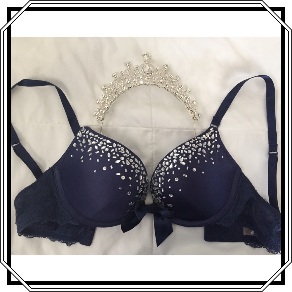 Aerie Bra / 32B / Blue / Rhinestones